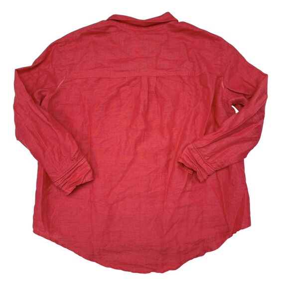 Maeve Anthropologie Top Size Medium Pink Linen Blend Button Front Shirt Casual - Picture 2 of 10